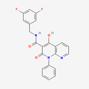 molecular formula C22H15F2N3O3 B2469721 N-[(3,5-difluorophenyl)methyl]-4-hydroxy-2-oxo-1-phenyl-1,2-dihydro-1,8-naphthyridine-3-carboxamide CAS No. 1251707-90-0