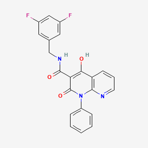 molecular formula C22H15F2N3O3 B2469721 N~3~-(3,5-difluorobenzyl)-4-hydroxy-2-oxo-1-phenyl-1,2-dihydro[1,8]naphthyridine-3-carboxamide CAS No. 1251707-90-0