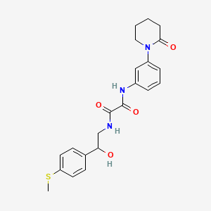 molecular formula C22H25N3O4S B2469724 N1-(2-羟基-2-(4-(甲硫基)苯基)乙基)-N2-(3-(2-氧代哌啶-1-基)苯基)草酰胺 CAS No. 1448035-51-5