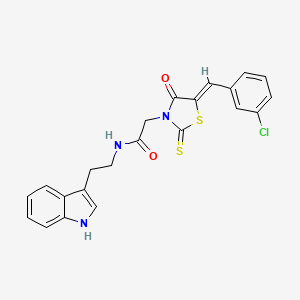 2-[(5Z)-5-(3-chlorobenzylidene)-4-oxo-2-thioxo-1,3-thiazolidin-3-yl]-N-[2-(1H-indol-3-yl)ethyl]acetamide