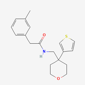 N-((4-(thiophen-3-yl)tetrahydro-2H-pyran-4-yl)methyl)-2-(m-tolyl)acetamide