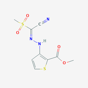 methyl 3-[(2E)-2-[cyano(methylsulfonyl)methylidene]hydrazinyl]thiophene-2-carboxylate