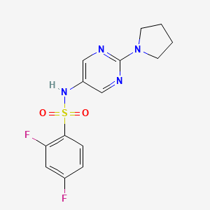 2,4-difluoro-N-(2-(pyrrolidin-1-yl)pyrimidin-5-yl)benzenesulfonamide