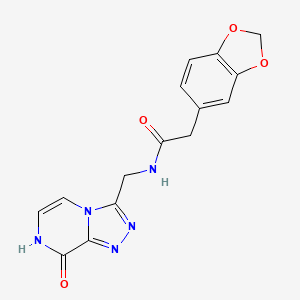 2-(benzo[d][1,3]dioxol-5-yl)-N-((8-hydroxy-[1,2,4]triazolo[4,3-a]pyrazin-3-yl)methyl)acetamide