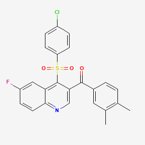 (4-((4-Chlorophenyl)sulfonyl)-6-fluoroquinolin-3-yl)(3,4-dimethylphenyl)methanone