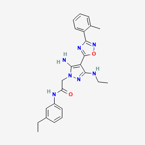 2-(5-amino-3-(ethylamino)-4-(3-(o-tolyl)-1,2,4-oxadiazol-5-yl)-1H-pyrazol-1-yl)-N-(3-ethylphenyl)acetamide