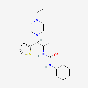 1-Cyclohexyl-3-(1-(4-ethylpiperazin-1-yl)-1-(thiophen-2-yl)propan-2-yl)urea