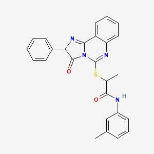 2-((3-oxo-2-phenyl-2,3-dihydroimidazo[1,2-c]quinazolin-5-yl)thio)-N-(m-tolyl)propanamide