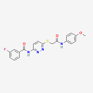 3-fluoro-N-(6-((2-((4-methoxyphenyl)amino)-2-oxoethyl)thio)pyridazin-3-yl)benzamide