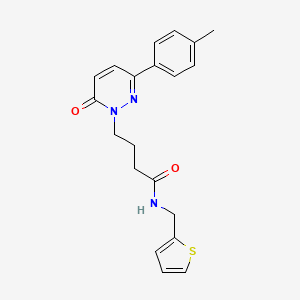 molecular formula C20H21N3O2S B2469845 4-(6-oxo-3-(p-tolyl)pyridazin-1(6H)-yl)-N-(thiophen-2-ylmethyl)butanamide CAS No. 946322-20-9