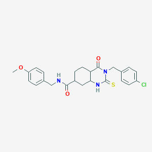 3-[(4-chlorophenyl)methyl]-N-[(4-methoxyphenyl)methyl]-4-oxo-2-sulfanylidene-1,2,3,4-tetrahydroquinazoline-7-carboxamide