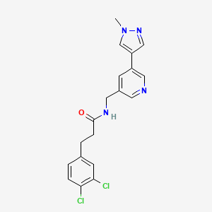 3-(3,4-dichlorophenyl)-N-((5-(1-methyl-1H-pyrazol-4-yl)pyridin-3-yl)methyl)propanamide