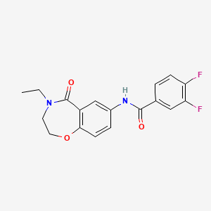 N-(4-ethyl-5-oxo-2,3,4,5-tetrahydrobenzo[f][1,4]oxazepin-7-yl)-3,4-difluorobenzamide