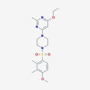 molecular formula C20H28N4O4S B2469853 4-Ethoxy-6-(4-((4-methoxy-2,3-dimethylphenyl)sulfonyl)piperazin-1-yl)-2-methylpyrimidine CAS No. 946271-62-1