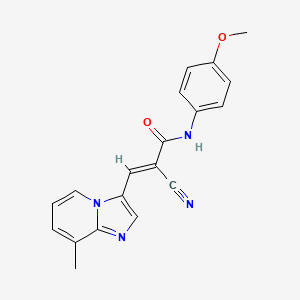 2-cyano-N-(4-methoxyphenyl)-3-{8-methylimidazo[1,2-a]pyridin-3-yl}prop-2-enamide