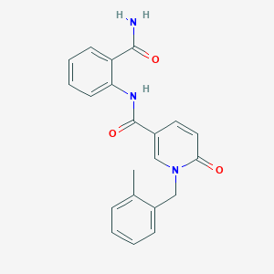 molecular formula C21H19N3O3 B2469856 N-(2-carbamoylphenyl)-1-(2-methylbenzyl)-6-oxo-1,6-dihydropyridine-3-carboxamide CAS No. 899741-10-7