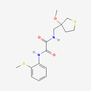 molecular formula C15H20N2O3S2 B2469867 N-[(3-METHOXYTHIOLAN-3-YL)METHYL]-N'-[2-(METHYLSULFANYL)PHENYL]ETHANEDIAMIDE CAS No. 1448132-10-2
