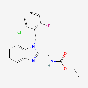 molecular formula C18H17ClFN3O2 B2469898 ethyl {[1-(2-chloro-6-fluorobenzyl)-1H-benzimidazol-2-yl]methyl}carbamate CAS No. 912890-84-7