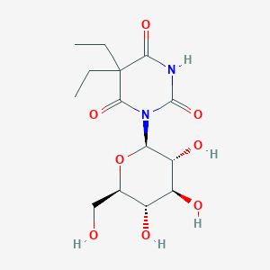 molecular formula C14H22N2O8 B024699 5,5-Diethyl-1-beta-D-glucopyranosylbarbituric acid CAS No. 106476-71-5