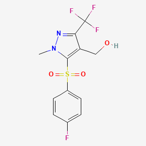 [5-[(4-Fluorophenyl)sulfonyl]-1-methyl-3-(trifluoromethyl)-1H-pyrazol-4-yl]methanol