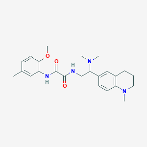 molecular formula C24H32N4O3 B2469907 N-[2-(dimethylamino)-2-(1-methyl-1,2,3,4-tetrahydroquinolin-6-yl)ethyl]-N'-(2-methoxy-5-methylphenyl)ethanediamide CAS No. 922064-26-4