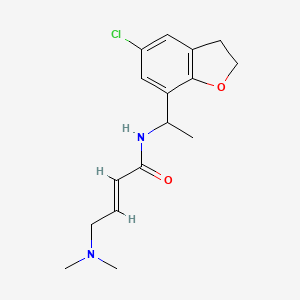 (E)-N-[1-(5-Chloro-2,3-dihydro-1-benzofuran-7-yl)ethyl]-4-(dimethylamino)but-2-enamide