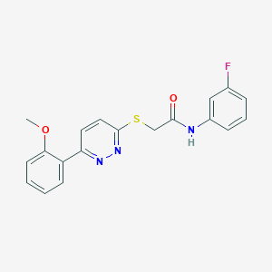 molecular formula C19H16FN3O2S B2469909 N-(3-fluorophenyl)-2-((6-(2-methoxyphenyl)pyridazin-3-yl)thio)acetamide CAS No. 893981-10-7