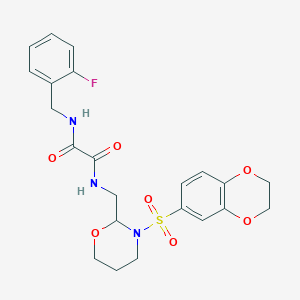 N1-((3-((2,3-dihydrobenzo[b][1,4]dioxin-6-yl)sulfonyl)-1,3-oxazinan-2-yl)methyl)-N2-(2-fluorobenzyl)oxalamide