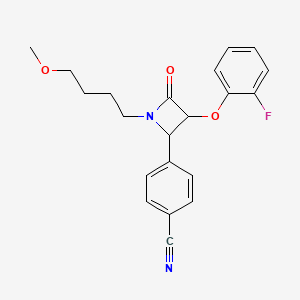 4-[3-(2-Fluorophenoxy)-1-(4-methoxybutyl)-4-oxoazetidin-2-yl]benzonitrile