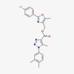 [2-(4-chlorophenyl)-5-methyl-1,3-oxazol-4-yl]methyl 1-(3,4-dimethylphenyl)-5-methyl-1H-1,2,3-triazole-4-carboxylate