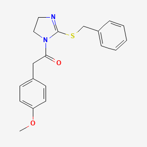 1-(2-Benzylsulfanyl-4,5-dihydroimidazol-1-yl)-2-(4-methoxyphenyl)ethanone