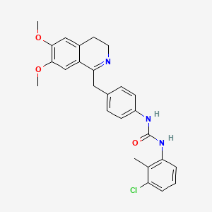 molecular formula C26H26ClN3O3 B2469966 3-(3-chloro-2-methylphenyl)-1-{4-[(6,7-dimethoxy-3,4-dihydroisoquinolin-1-yl)methyl]phenyl}urea CAS No. 1024273-80-0