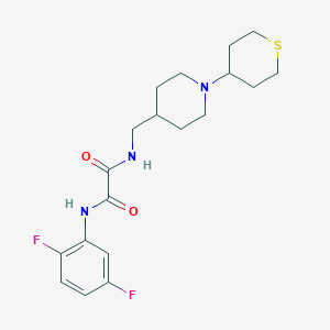 molecular formula C19H25F2N3O2S B2469988 N'-(2,5-difluorophenyl)-N-{[1-(thian-4-yl)piperidin-4-yl]methyl}ethanediamide CAS No. 2034469-68-4