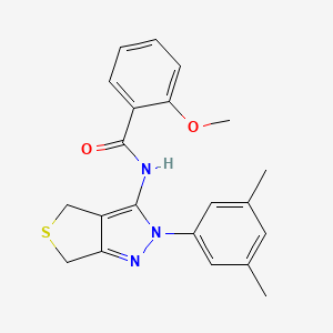 molecular formula C21H21N3O2S B2469994 N-[2-(3,5-dimethylphenyl)-2H,4H,6H-thieno[3,4-c]pyrazol-3-yl]-2-methoxybenzamide CAS No. 361172-00-1