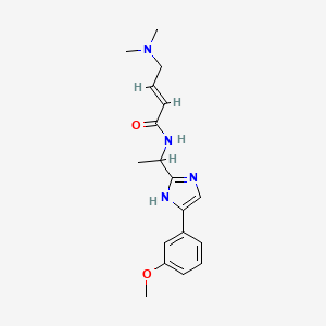 molecular formula C18H24N4O2 B2470018 (E)-4-(Dimethylamino)-N-[1-[5-(3-methoxyphenyl)-1H-imidazol-2-yl]ethyl]but-2-enamide CAS No. 2411324-34-8