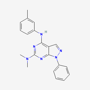 molecular formula C20H20N6 B2470034 N6,N6-dimethyl-N4-(3-methylphenyl)-1-phenyl-1H-pyrazolo[3,4-d]pyrimidine-4,6-diamine CAS No. 955336-96-6