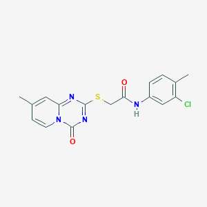 molecular formula C17H15ClN4O2S B2470046 N-(3-chloro-4-methylphenyl)-2-({8-methyl-4-oxo-4H-pyrido[1,2-a][1,3,5]triazin-2-yl}sulfanyl)acetamide CAS No. 896336-41-7