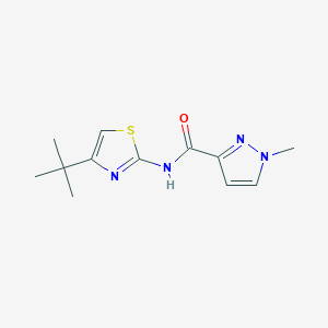 molecular formula C12H16N4OS B2470058 N-(4-(tert-butyl)thiazol-2-yl)-1-methyl-1H-pyrazole-3-carboxamide CAS No. 1172748-54-7