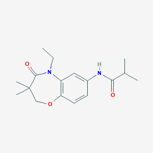 molecular formula C17H24N2O3 B2470070 N-(5-ethyl-3,3-dimethyl-4-oxo-2,3,4,5-tetrahydro-1,5-benzoxazepin-7-yl)-2-methylpropanamide CAS No. 921544-67-4