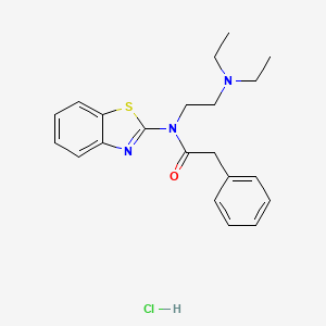 molecular formula C21H26ClN3OS B2470073 N-(1,3-BENZOTHIAZOL-2-YL)-N-[2-(DIETHYLAMINO)ETHYL]-2-PHENYLACETAMIDE HYDROCHLORIDE CAS No. 1216983-54-8