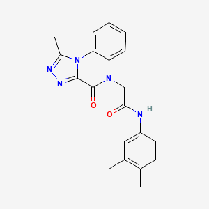molecular formula C20H19N5O2 B2470084 N-(3,4-dimethylphenyl)-2-(1-methyl-4-oxo-[1,2,4]triazolo[4,3-a]quinoxalin-5(4H)-yl)acetamide CAS No. 1358414-94-4