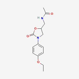 molecular formula C14H18N2O4 B2470090 N-((3-(4-ethoxyphenyl)-2-oxooxazolidin-5-yl)methyl)acetamide CAS No. 954624-21-6