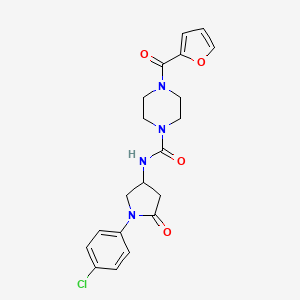 molecular formula C20H21ClN4O4 B2470109 N-[1-(4-chlorophenyl)-5-oxopyrrolidin-3-yl]-4-(furan-2-carbonyl)piperazine-1-carboxamide CAS No. 887466-22-0