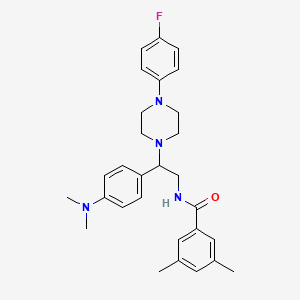 molecular formula C29H35FN4O B2470134 N-{2-[4-(dimethylamino)phenyl]-2-[4-(4-fluorophenyl)piperazin-1-yl]ethyl}-3,5-dimethylbenzamide CAS No. 946243-61-4