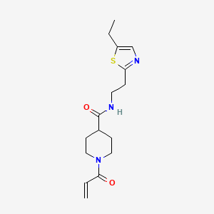 molecular formula C16H23N3O2S B2470147 N-[2-(5-Ethyl-1,3-thiazol-2-yl)ethyl]-1-prop-2-enoylpiperidine-4-carboxamide CAS No. 2361762-50-5