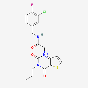 molecular formula C18H17ClFN3O3S B2470149 N-[(3-chloro-4-fluorophenyl)methyl]-2-{2,4-dioxo-3-propyl-1H,2H,3H,4H-thieno[3,2-d]pyrimidin-1-yl}acetamide CAS No. 1260921-68-3