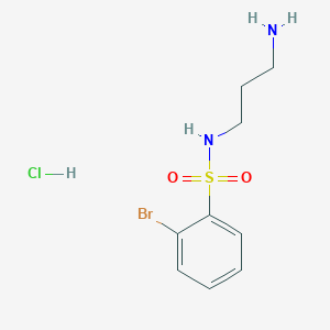 molecular formula C9H14BrClN2O2S B2470150 N-(3-aminopropyl)-2-bromobenzene-1-sulfonamide hydrochloride CAS No. 1568624-53-2
