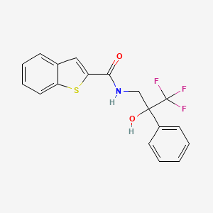 molecular formula C18H14F3NO2S B2470160 N-(3,3,3-trifluoro-2-hydroxy-2-phenylpropyl)-1-benzothiophene-2-carboxamide CAS No. 2034265-98-8
