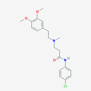molecular formula C20H25ClN2O3 B247018 N~1~-(4-CHLOROPHENYL)-3-[(3,4-DIMETHOXYPHENETHYL)(METHYL)AMINO]PROPANAMIDE 