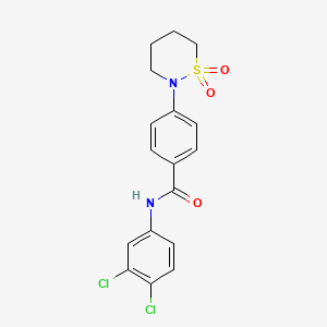 molecular formula C17H16Cl2N2O3S B2470183 N-(3,4-dichlorophenyl)-4-(1,1-dioxo-1lambda6,2-thiazinan-2-yl)benzamide CAS No. 899953-11-8